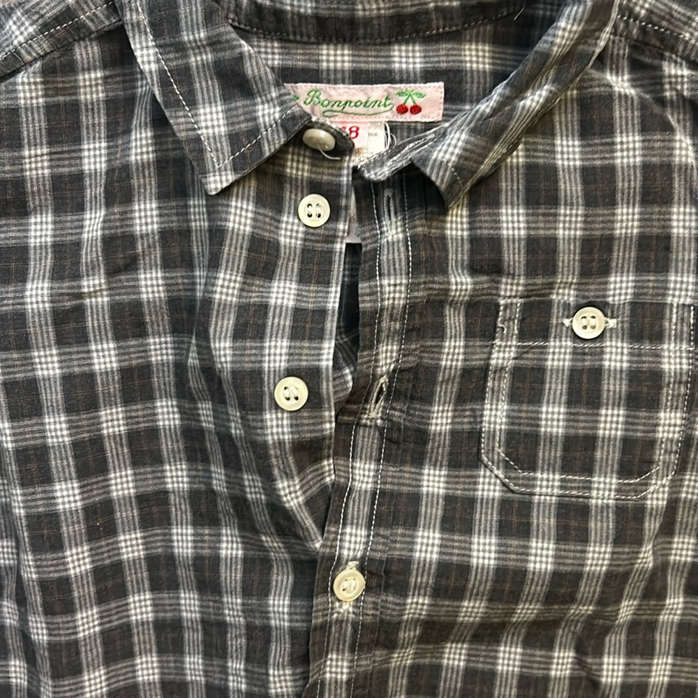 Bonpoint 18 month old girls plaid button down